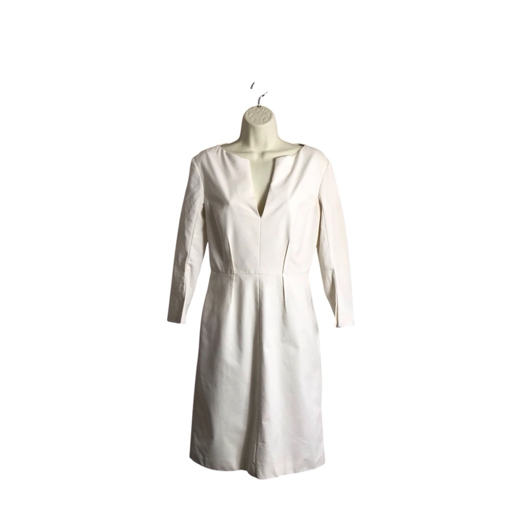 Nellie Partow Size 4 Cream Sheath Dress Classic Luxury Elegant‎ Timeless